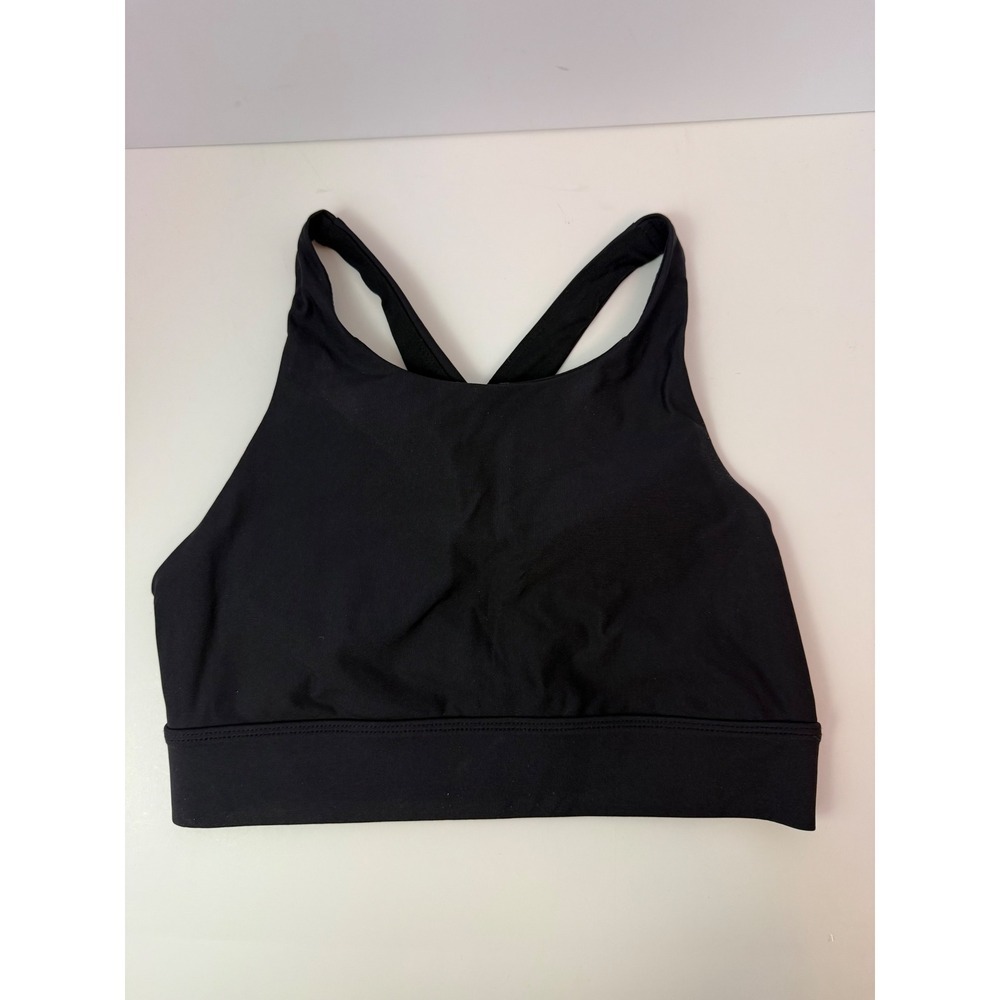 Fabletics Black High Neck Crossback Sports Bra Small